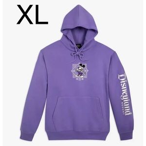 Disneyland Mickey Mouse and Friends Disney100 Pullover Hoodie Adults Purple